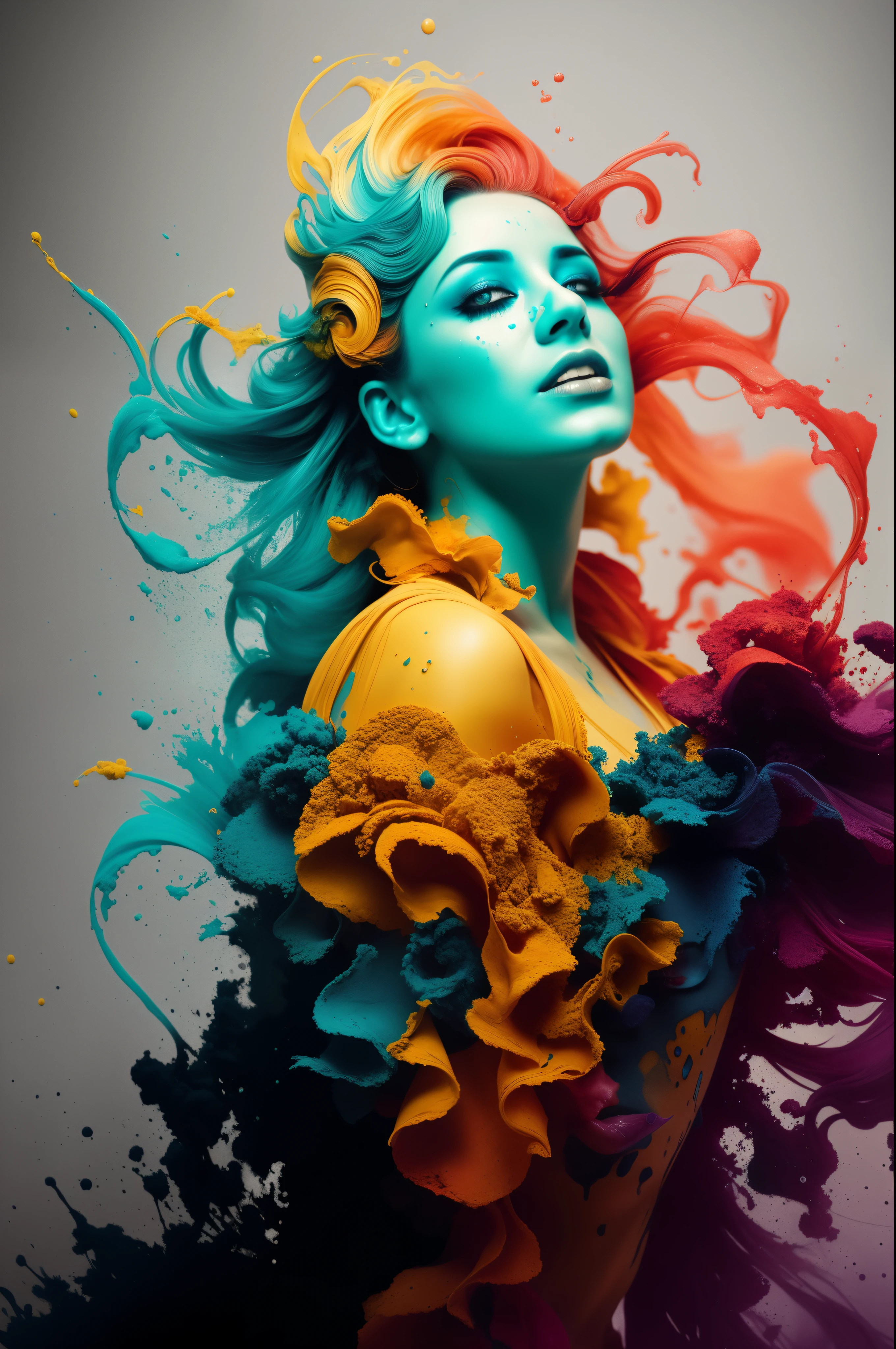 Alberto seveso art, dancing sillhouette, water ink, ink water, ink cloud, alberto seveso art, loose painting style, intricate detail, cinematic lighting, octane render, 8k render, volumetric lighting