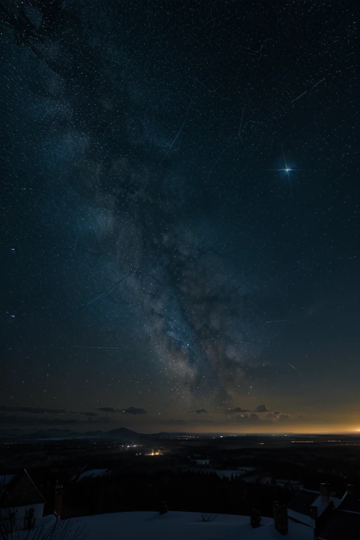 create an image that represents the starry sky, With stars, des constellations, et des nuages.