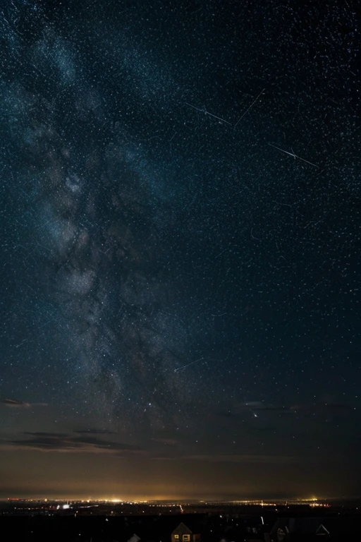 create an image that represents the starry sky, With stars, des constellations, et des nuages.
