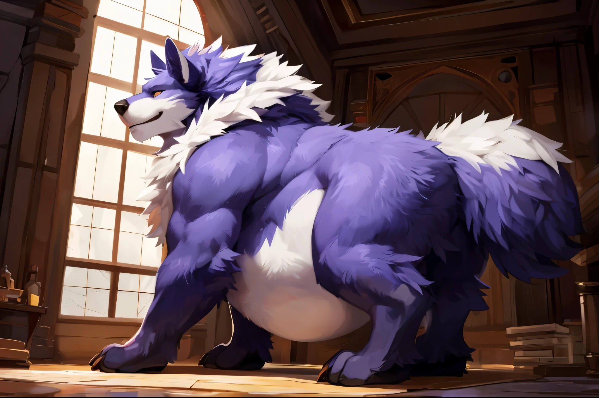 4k ultra quality, 4k full body view,(ultra high detailed body), wolf, detailed body,by mystikfox61, by glitter trap boy,feral paws, by bebebebebe,by morethreedee, by seibear,(thick thigh),(chubby thigh),thicc thigh,thick legs,chubby legs,thicc legs,massive butt,enomorous thigh,massive thigh,massive legs,strong legs,thick lower legs,wide legs,(detailed thigh),(wide thigh),fluffy belly,furry belly,sharp nails,((sfw)),(ultra detailed face),detailed eyes,big tail,fluffy tail,(detailed tail),enomorous tail,bigger tail,huge tail,volumetric light,bigger taur body,(big lower belly),big paws,(thick paws),fluffy paws,furry paws,enomorous paws,animal focus, beast,standing,(bigger lower body),strong lower body,macro,giga,master works, super fine, 4k resolution, high quality, movie lighting, high picture detail,dark fantasy,beast creature,illusory engine, Masterpiece,shiny fur,ultra big belly,enomorous belly,muscle legs,long legs,side view,round lower belly