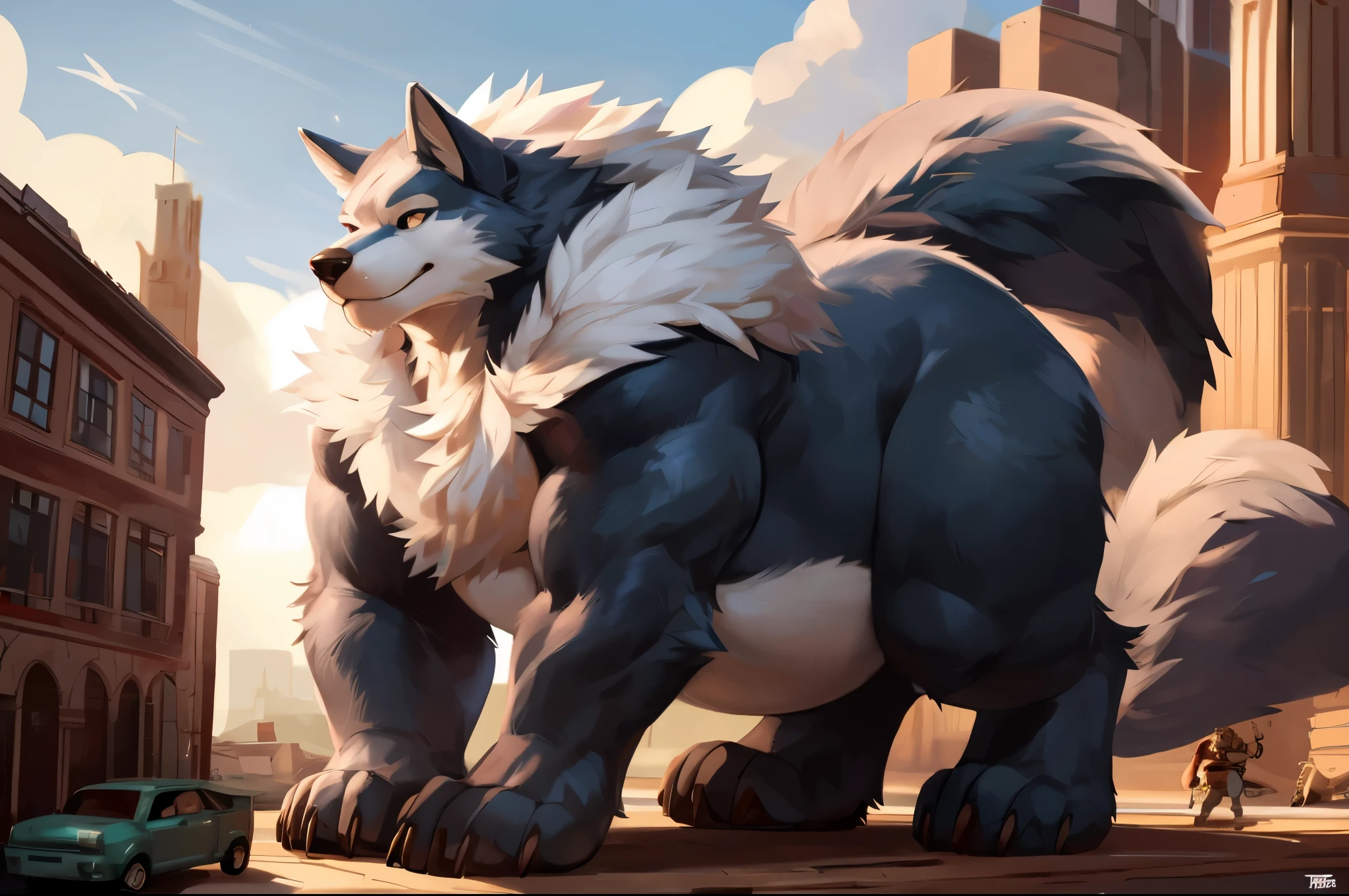 4k ultra quality, 4k full body view,(ultra high detailed body),wolf, detailed body,by mystikfox61, by glitter trap boy,feral paws, by bebebebebe,by morethreedee, by seibear,(thick thigh),(chubby thigh),thicc thigh,thick legs,chubby legs,thicc legs,massive butt,enomorous thigh,massive thigh,massive legs,strong legs,thick lower legs,wide legs,(detailed thigh),(wide thigh),fluffy belly,furry belly,sharp nails,((sfw)),(ultra detailed face),detailed eyes,big tail,fluffy tail,(detailed tail),enomorous tail,bigger tail,huge tail,volumetric light,bigger taur body,(big lower belly),big paws,(thick paws),fluffy paws,furry paws,enomorous paws,animal focus, beast,standing,(bigger lower body),strong lower body,macro,giga,master works, super fine, 4k resolution, high quality, movie lighting, high picture detail,dark fantasy,beast creature,illusory engine, Masterpiece,shiny fur,big belly,muscle legs,long legs,round lower belly,(front face view)