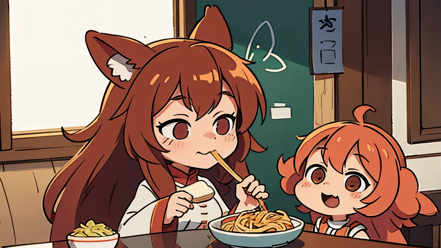 Raphtalia eating noodles