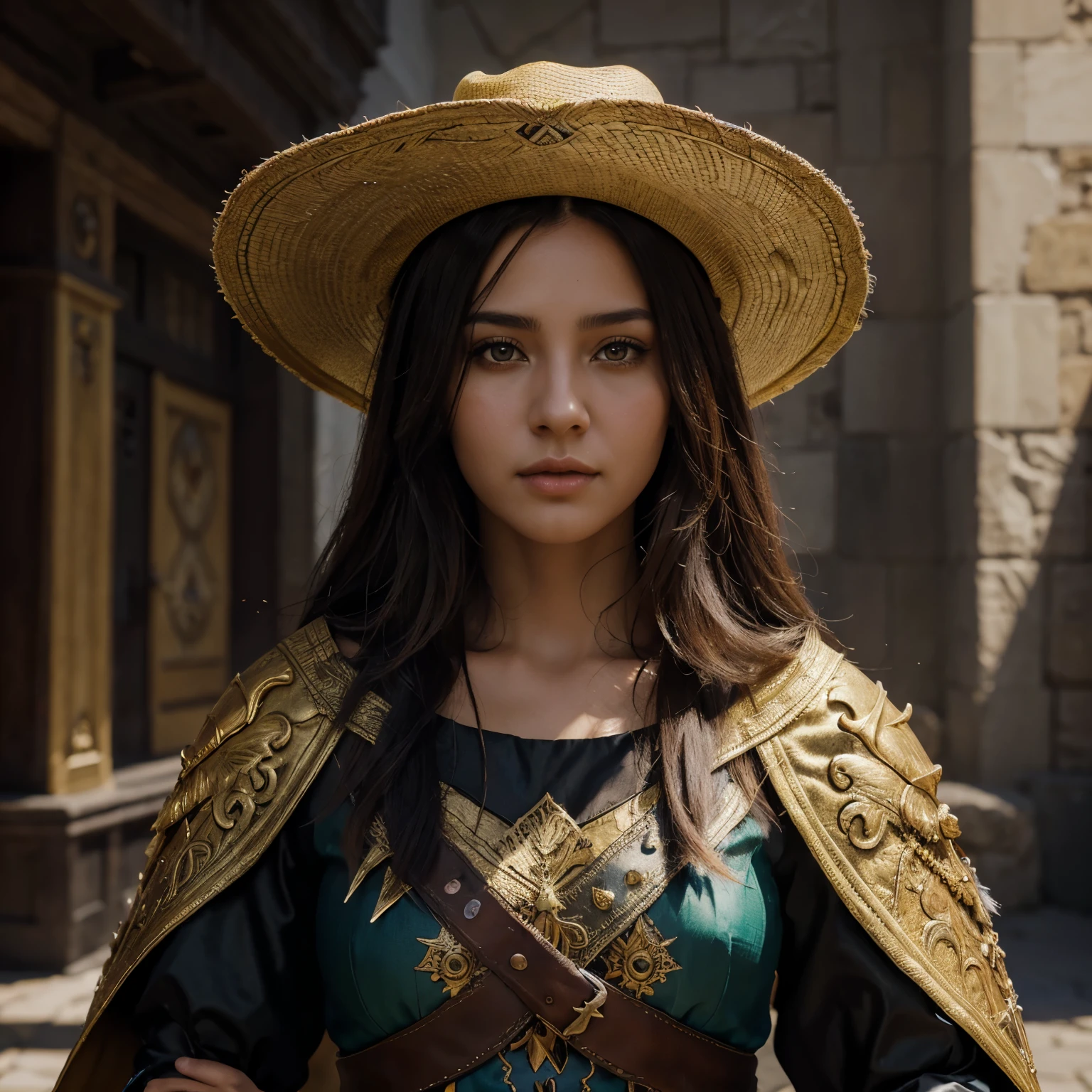 Mujer joven con cabello amarillo con traje esponjoso y sombrero esponjoso, fantasy character art, Impresionante arte de personajes, Epic fantasy character art., fantasy art in high definition, Exquisite and epic character art., Realistic fantasy artwork., mujer de fantasia, HD epic fantasy art style, fantasy character, digital fantasy art), fantasy style art., detailed fantasy art, High quality fantasy art., fantasy costume, 2D digital fantasy art