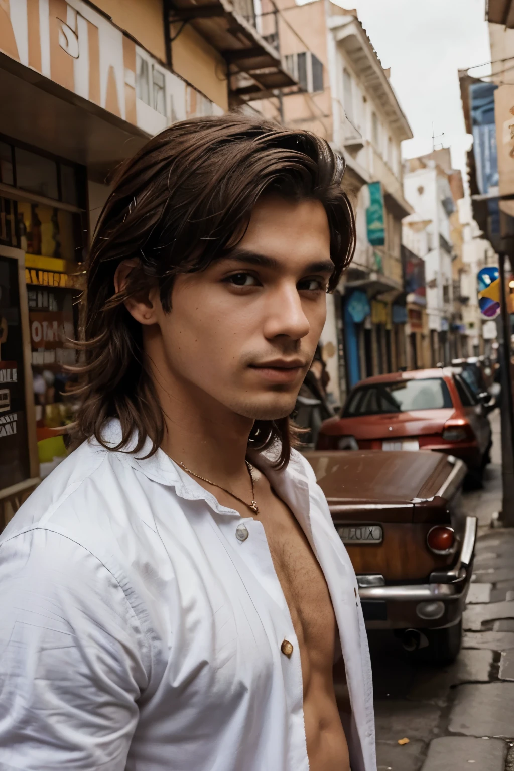 realista, hombre joven de gran trasero, muy sexy con cabello rojo y muy picaro, en una ciudad de nocha, toyboy gigolo