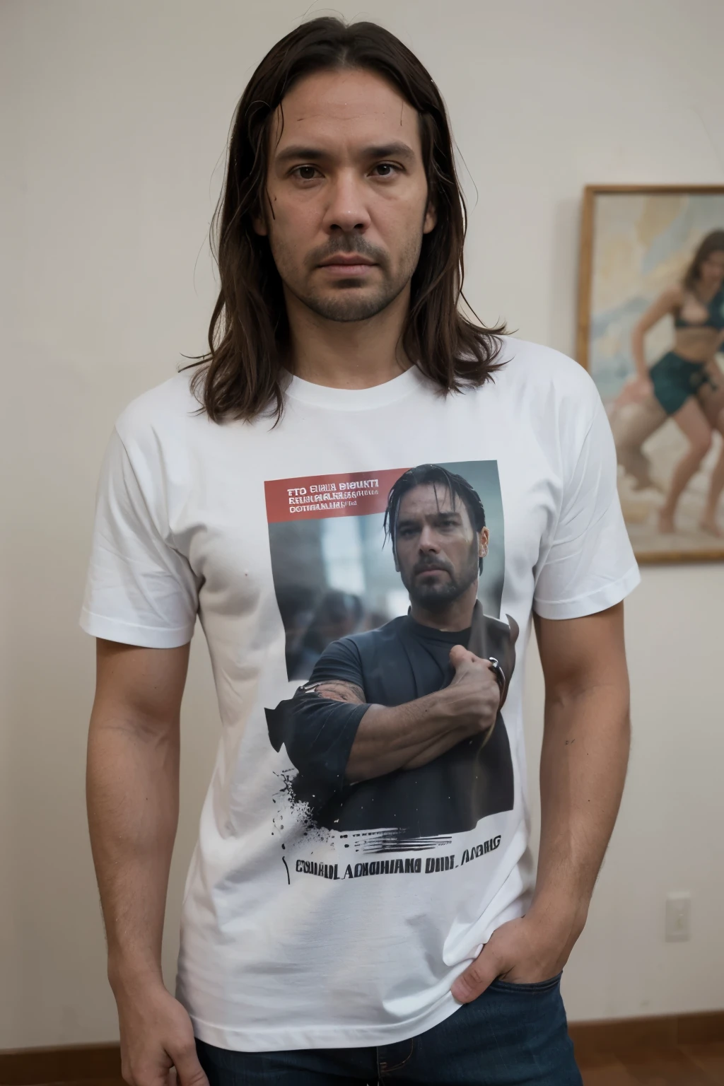 ((Melhor qualidade)), ((obra de arte)), (detalhado), estampa de camisa masculina do Jhon Wick
