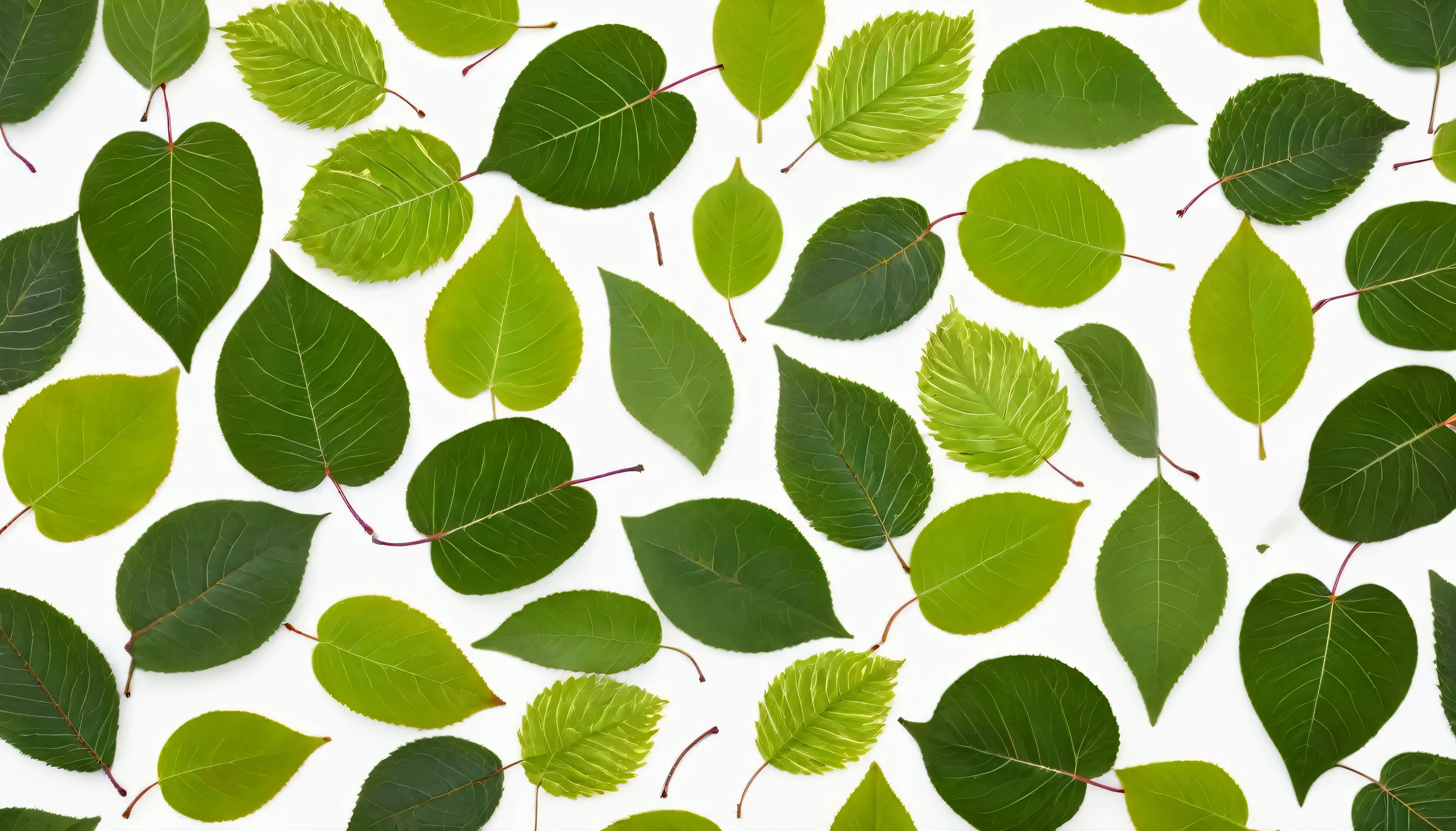 leaves on white background