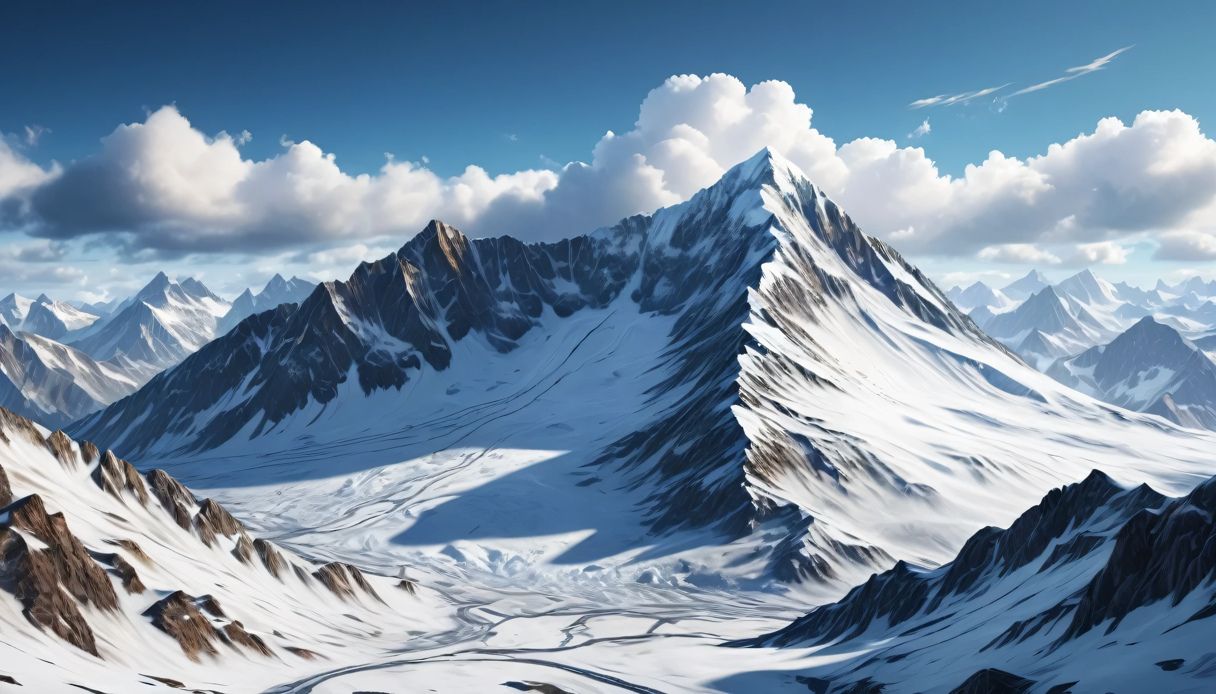 realistic snow mountain