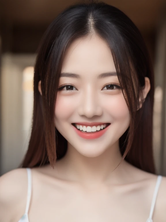 (realistic、masterpiece、Best Quality、8K、highres、high resolution:1.3)、1 glasses girl、Huge breasts、white bikini、smile, pale white skin、looking at viewers、super fine face and eyes、long hair、indoor、 upper body、