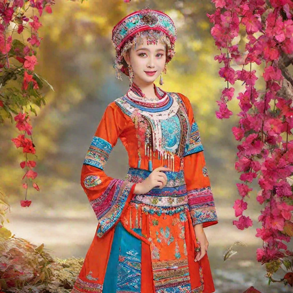 (masterpiece, best quality:1.2), 1girl, solo，minority nationality
