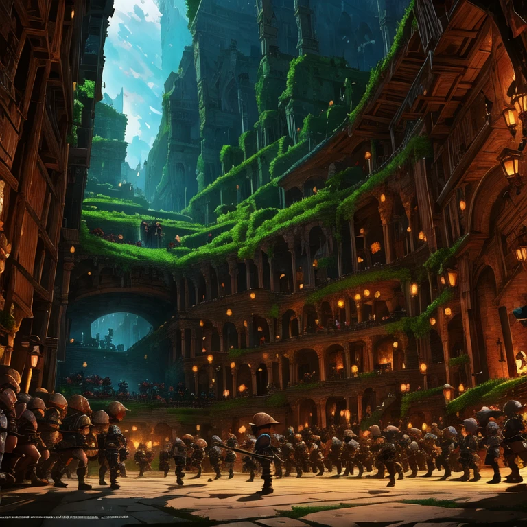 masterpiece,best details,best anatomy, mob only :1.5, many many many goblins, dungeon(background), (no girl):1.4, mob goblins,