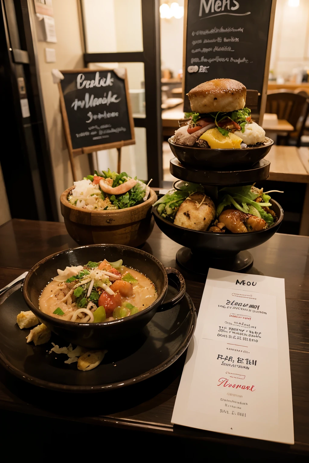 creative menu on Japanese and Italian food 