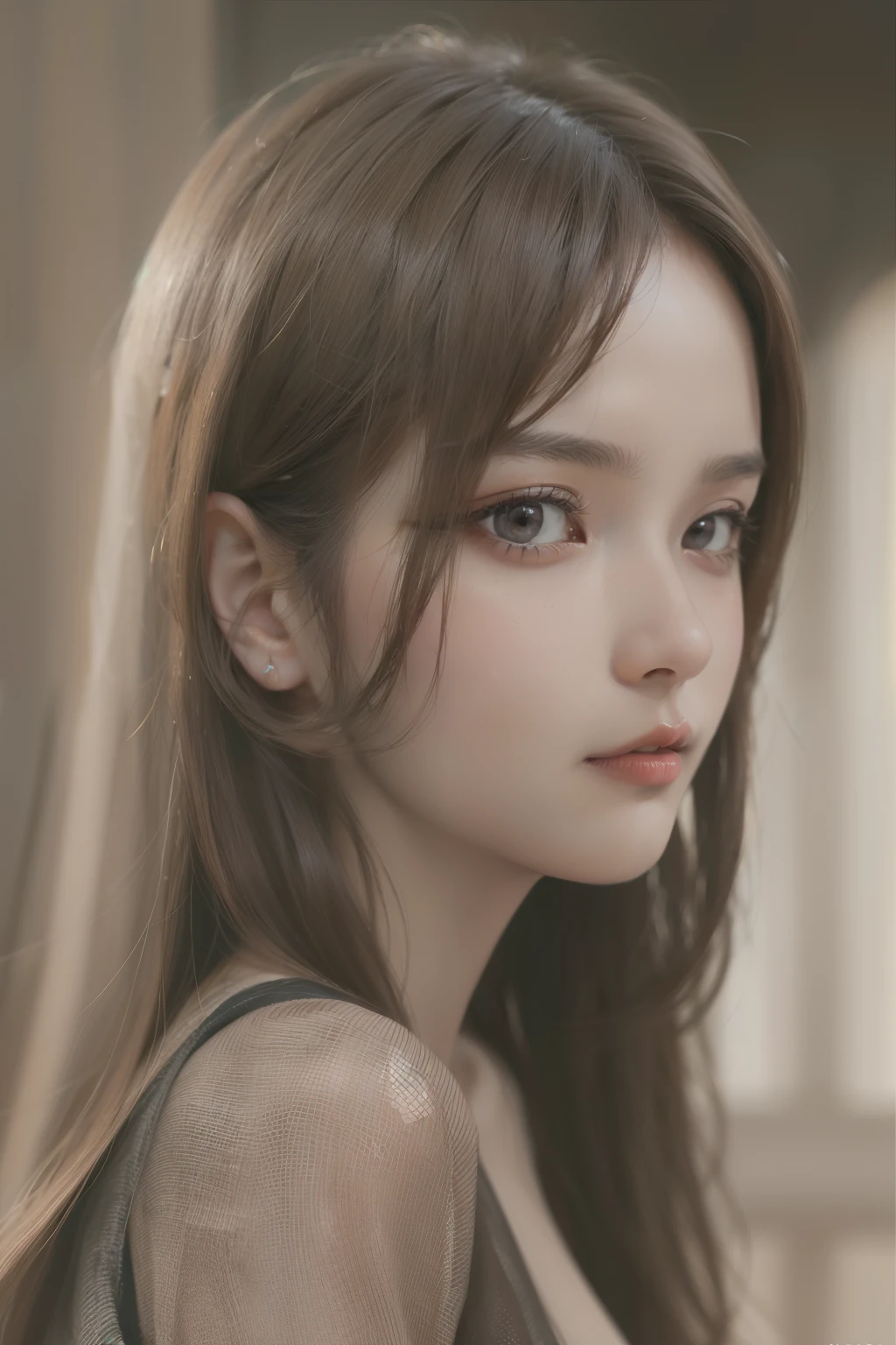 best quality, masterpiece, (realistic:1.2), 1 girl, brown hair, brown eyes,Front, detailed face, beautiful eyes