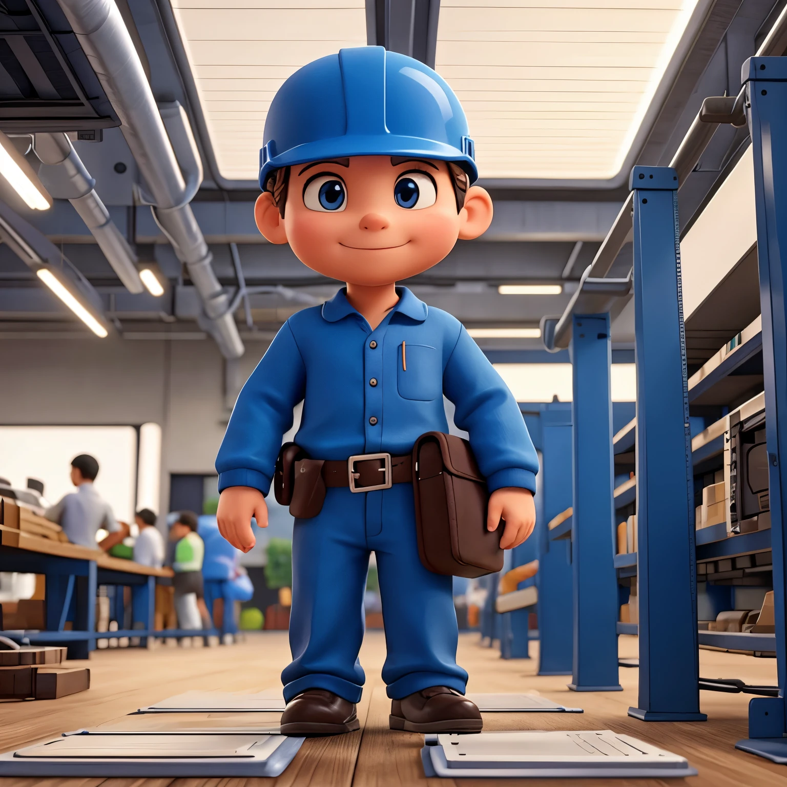 a person working on a factory assembly line, parecendo entediada e desinteressada.