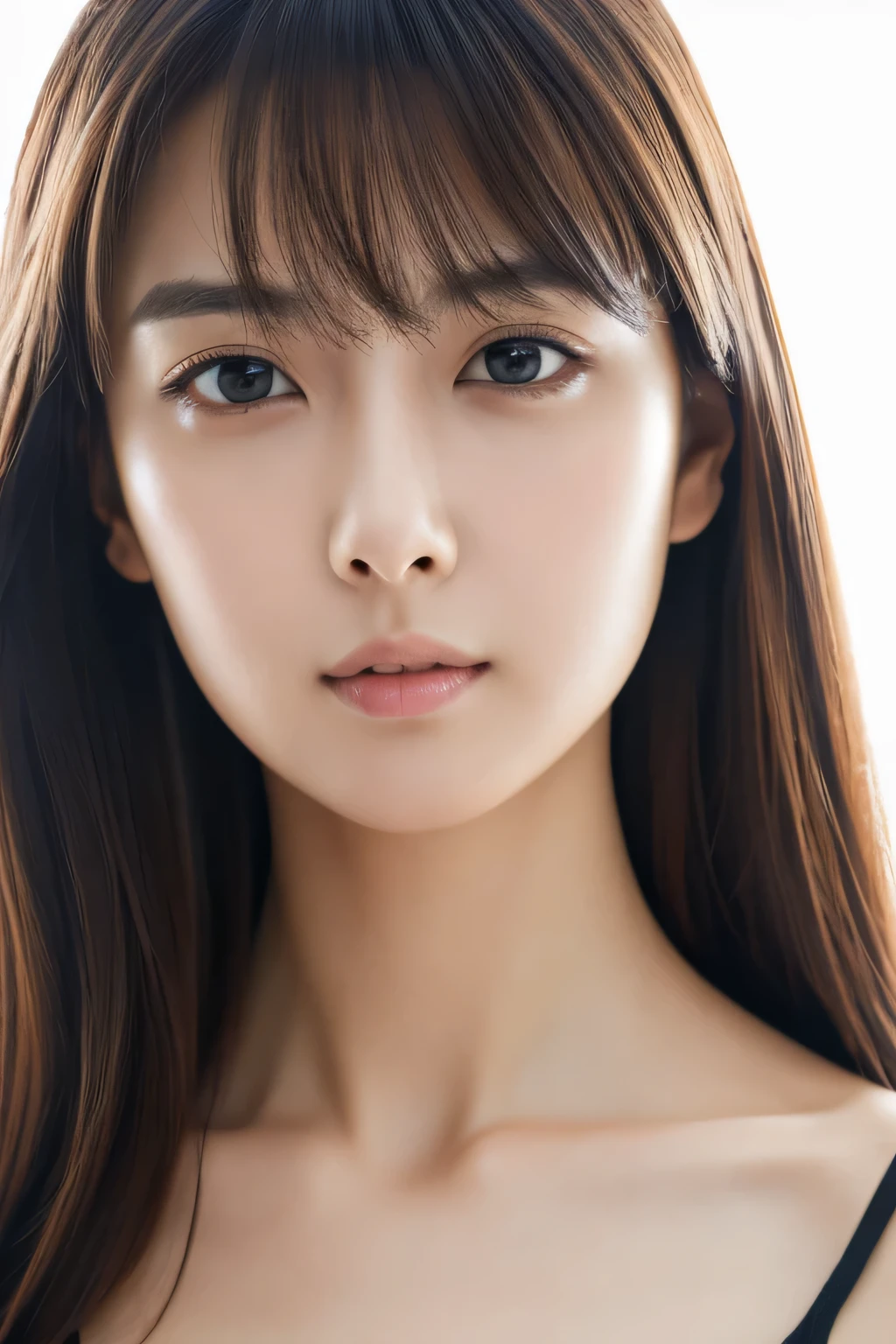 1 girl, 19 years old, alone, long hair, small tit, looking at the viewer, Long light brown hair blown by the wind, bare shoulders, full body, necklace, off shoulder, white sweater, realistic, sexy, autumn colors, mountains in the background々々.