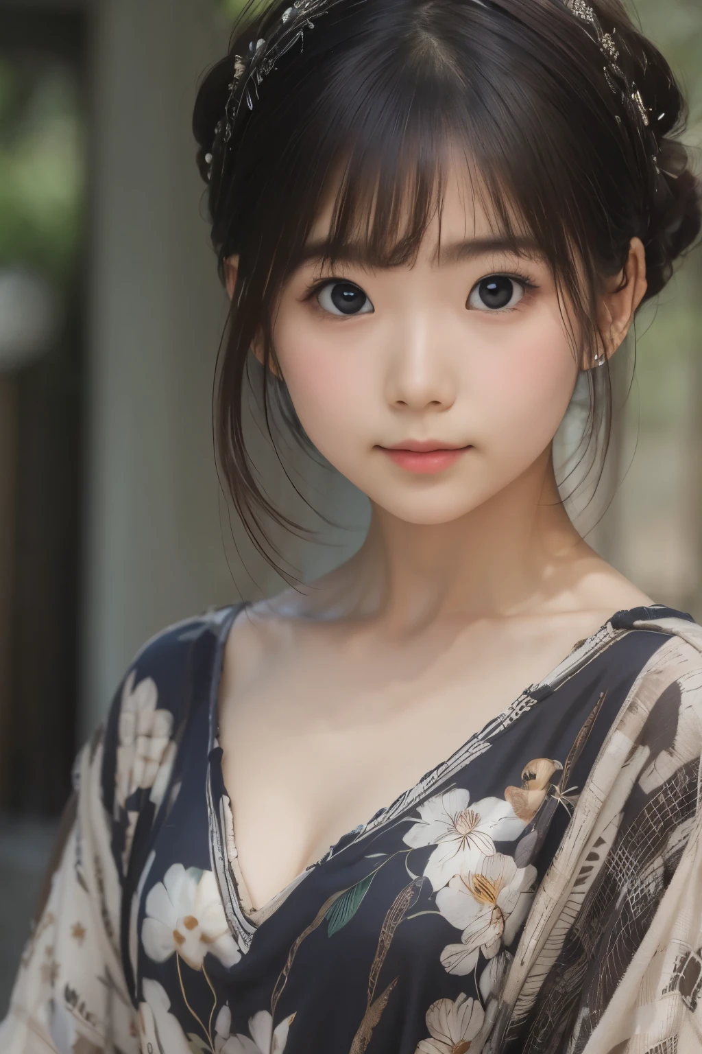 ((sfw: 1.4)), ((detailed face, professional photography)), ((sfw, corset top, earrings, necklac 1 Girl)), Ultra High Resolution, (Realistic: 1.4), RAW Photo, Best Quality, (Photorealistic Stick), Focus, Soft Light, ((15 years old)), ((Japanese)), (( (young face))), (surface), (depth of field), masterpiece, (realistic), woman, bangs, ((1 girl))
