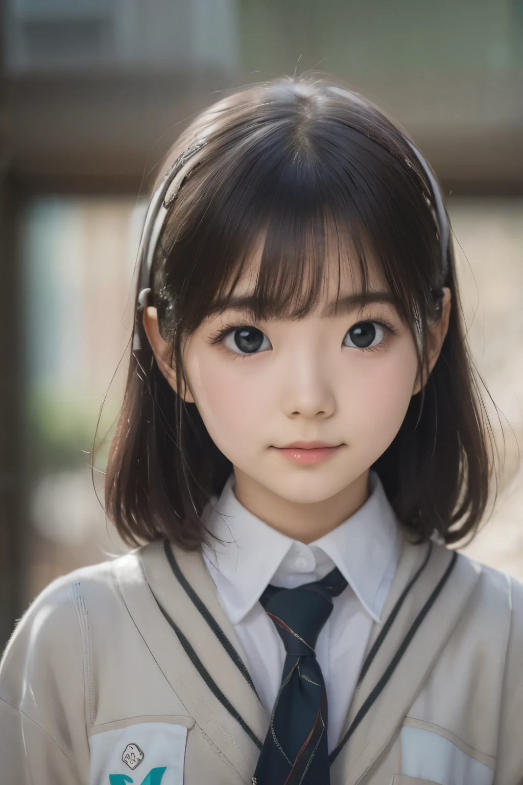 Best image quality, Focus, Soft light, Black hair, (Japanese)), (((Front, 18 years old))), (Depth of field), Ultra high resolution, (Real: 1.4), RAW photo, ((School Uniforms))