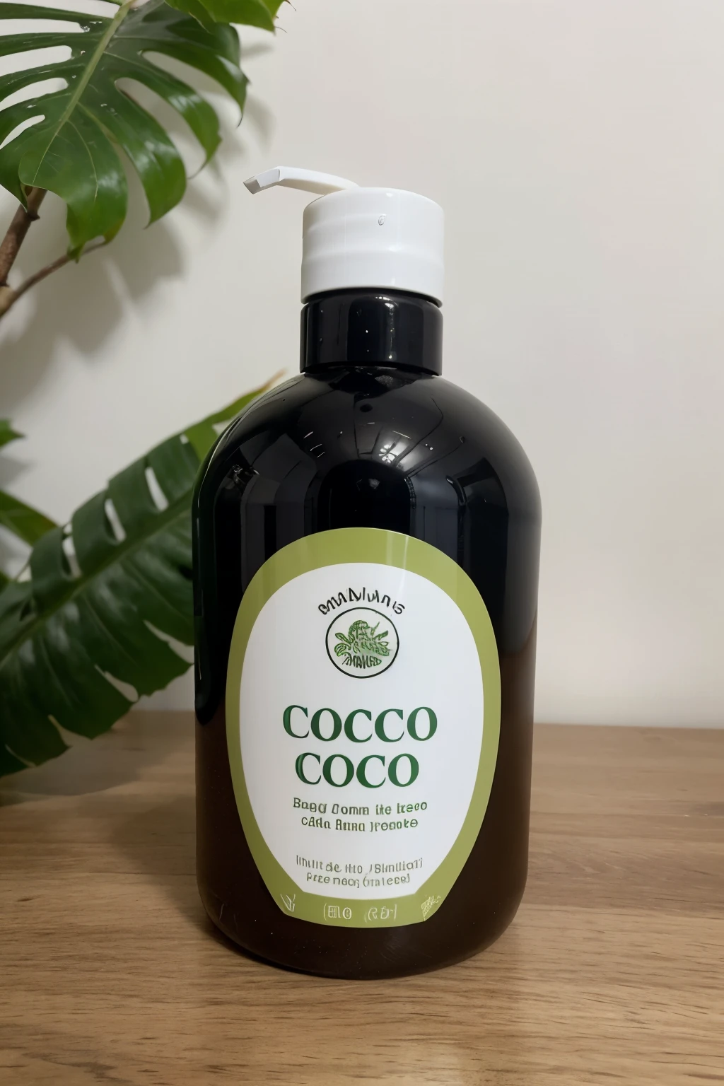 Embalagem, etiqueta, logotipo, apenas a imagem, para o shampoo "Coco Fresh", Based on the information provided:

Nome do shampoo: Coco Fresh Color Preference: Tons de verde claro e marrom para evocar a frescura do coco e a suavidade da baunilha.
Mensagem: "Frescor tropical para cabelos radiantes".
Logotipo: A fictitious logo "Coco Fresh" with elements reminiscent of coconut and vanilla.
Estilo: Um design moderno e minimalista, com imagens de cocos e baunilhas, in addition to tropical elements to convey a feeling of freshness and naturalness.