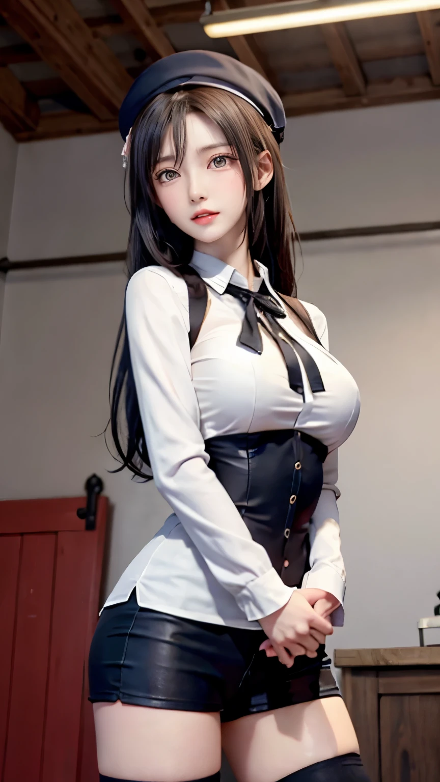 ((Masterpiece)),((Best quality)),Ultra-detailed,illustratio,Explicit,Beautiful body,Beautiful nose,Beautiful character design,Perfect eyes,Perfect face,the wallpaper,超高分辨率,4K,Photography,(Beautiful,Large breasts:1.5),(Beautiful face:1.2),Beautiful legs,Perfect legs,NSFW,full bodyesbian,Shiny skin,Turin Sukumi, 1girll, underwear, Panties, Breasts, Skirt, Red panties, Solo, Green eyes, shirt, Braid, Long hair, Purple hair, White shirt, Clothes lift, Skirt lift, Black skirt, Blush, Single braid, lifted by self, Collared shirt, braidedponytail, bangs, cleavage, Long sleeves, Closed mouth, view the viewer, Thighs, Miniskirt, Dress shirt, standing, side locks, Cowboy shot, Indoors, scowling, From below, pencil skirts, Carmelto, pantyshot, ,