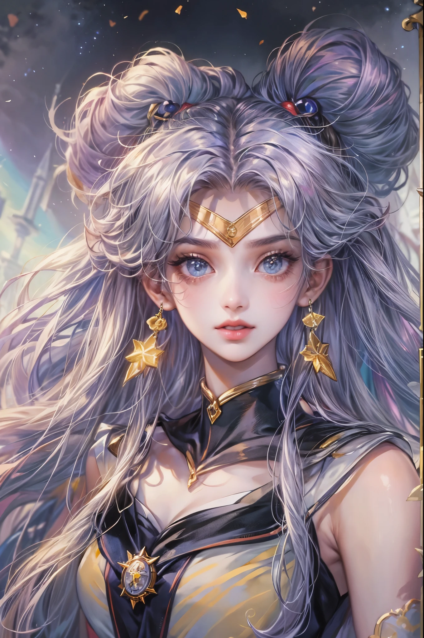 ((Best quality)), ((masterpiece)), (detailed), ((perfect face)), ((halfbody)) ((Sailor Moon Villain: The Witches 5)) solo picture close-up 