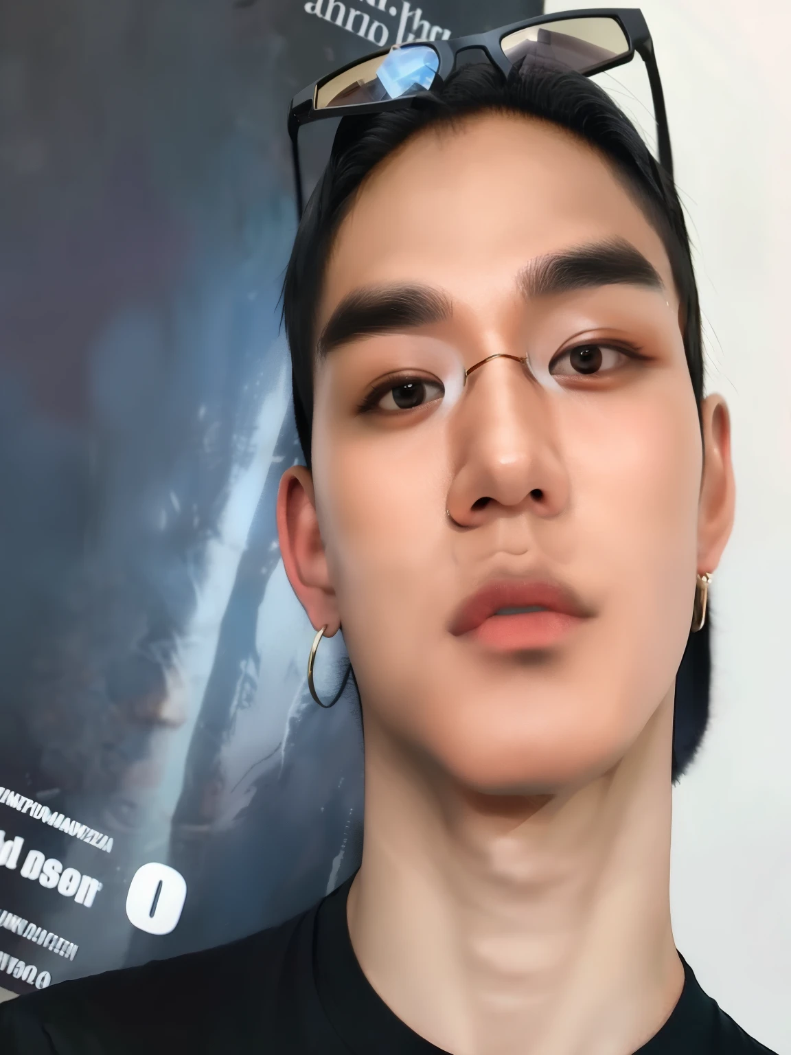 There's a man with sunglasses on his head and a black shirt, taken at the beginning of 2020, asian man, Thawan Duchanee, profile picture with headshot, 18 anos de idade, lindo chad queixo, Yanjun Chengt, bao pham, 22 anos de idade, rosto perfeito e garoto, David Luong, 23 anos