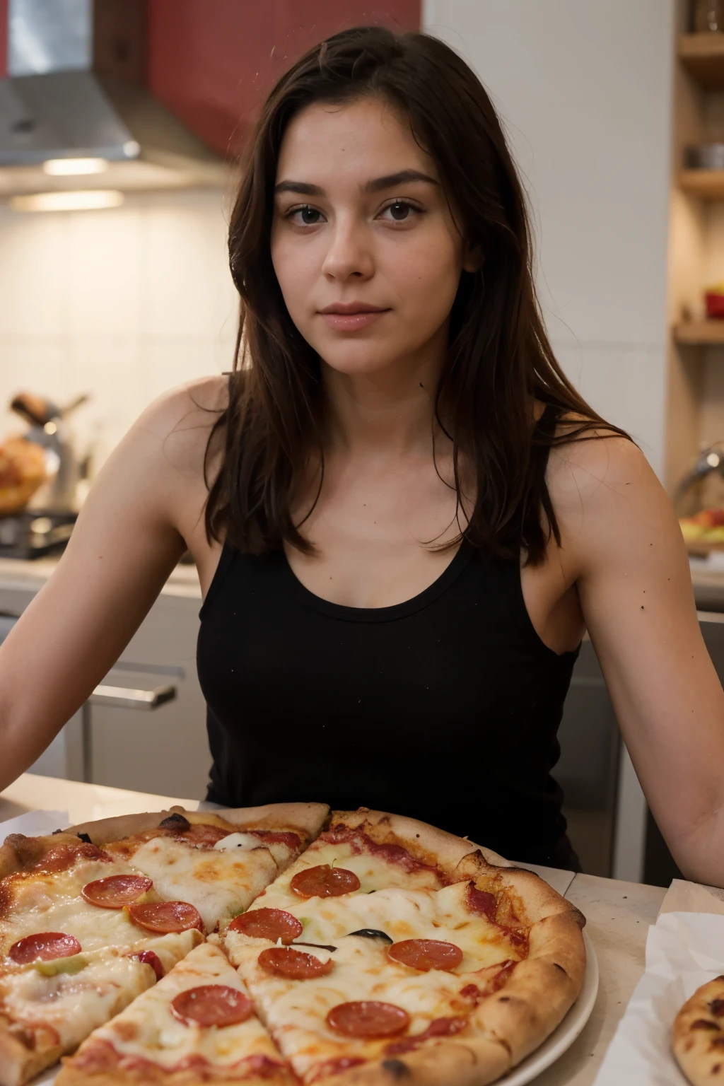 puedes hacer una imagen de Pizza Cuatro Quesos