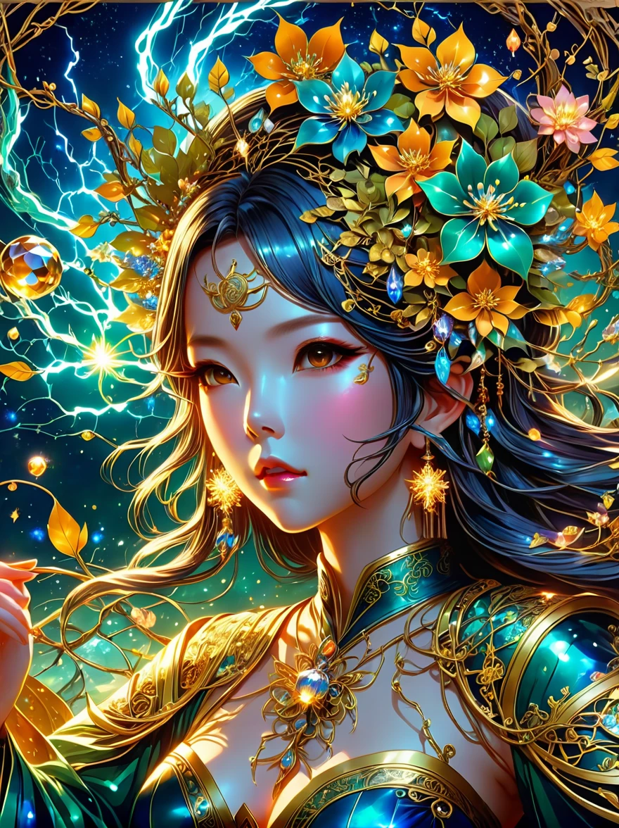 Depicts a scene of an ancient Chinese general and his beautiful concubine standing by a river，((Both of them had tears on their faces))，reflect a deep sadness。((The general put his sword on his neck))，Symbolizes moments of despair，The princess was crying beside him。这一令人心酸的场景以倾盆大雨为background，Emphasizing the extent of their tragedy and the emotional depth of their farewells。background、Both traditional Chinese costumes and emotional expressions should help vividly depict their tears streaming down their faces、heartbreaking moment。