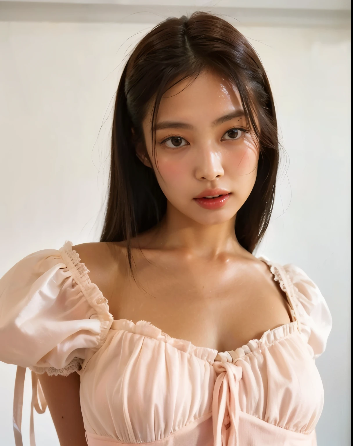 un primer plano de una mujer que llevaba un top rosa y una corbata, Retrato de Sophie Mudd, doja cat, modelo de instagram, violeta myers, 18 years, portrait of vanesa morgan, 2 4 year old female model, muy bonita modelo, olga buzova, vanesa morgan, foto de perfil, Ameera bronceada al taweel, Kailee Mandel