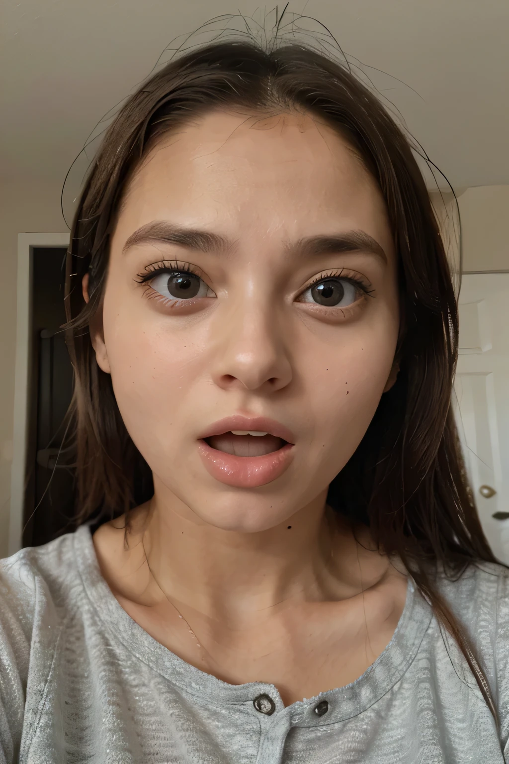 Surprised face with wide open eyes
