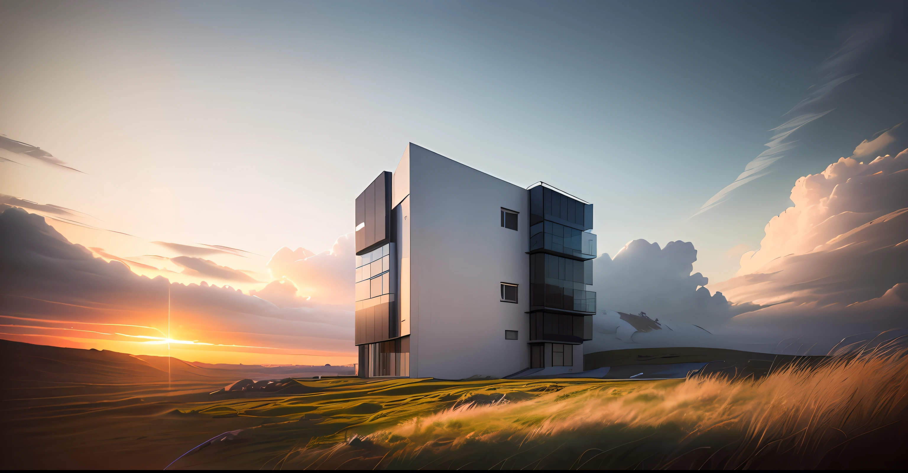 Finely detailed,ue 5,a computer le rendu,rendu d&#39;octane,(8K, Photo brute, best quality, chef-d&#39;artwork),(Realistic, photo-Realistic:1.37),ultra haute résolution,Ultra-detailed,(Photo brute, best quality),(Realistic, Photo fidelity:1),building,best quality,photographie architecturale,photo Realistic,super detailed,8K,cinematic photography,Ultra detailed,Very detailed,hyper detail,hyper Realistic,photoRealistic,cinematic,le rendu,Archiquotidien,500px,Archiquotidien,Boom de conception,ciel propre,40mm,herbe,verre propre,VRAI,Kazuyo Sejima,(Mur blanc100),sunny day,Warm interior light,