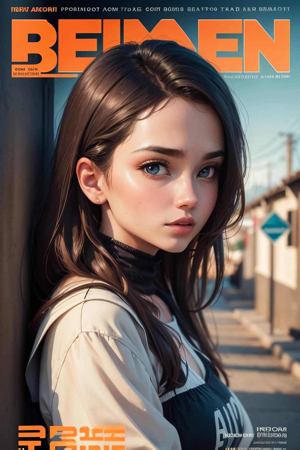 best quality, 8k, cover of a magazine