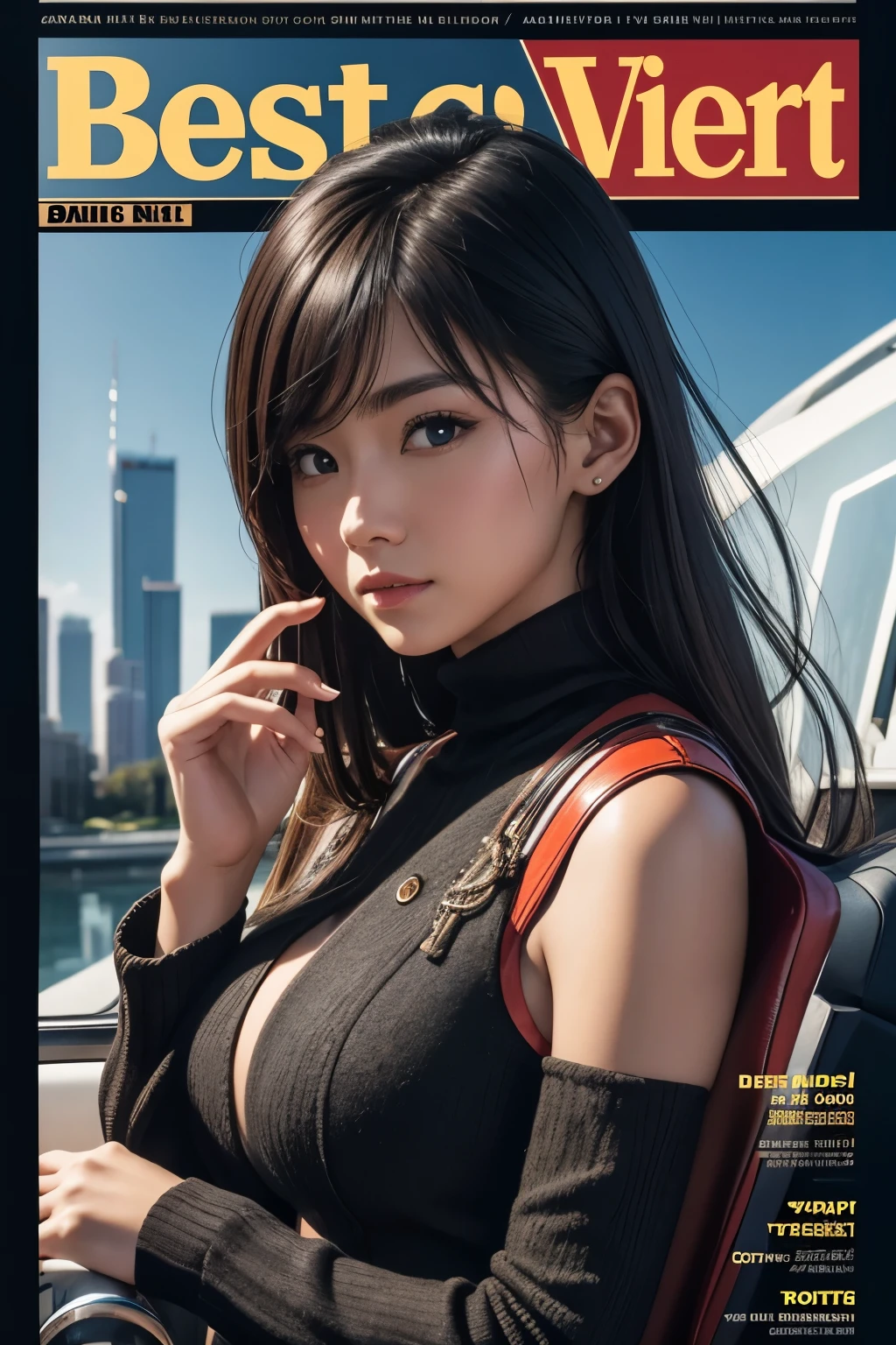 best quality, 8k, cover of a magazine