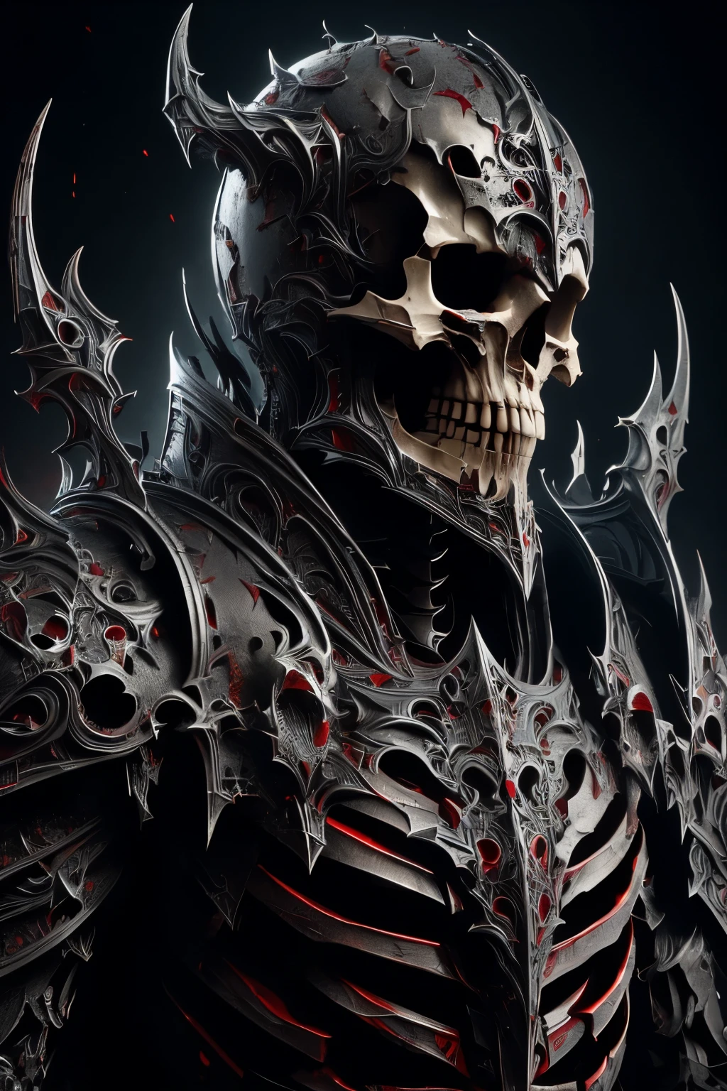 (skeleton warrior:1.2),(torn red cape:1.1),(Viking shield:1.1),(short sword:1.1),(broken and torn armor:1.1),(best quality,4k,8k,highres,masterpiece:1.2),ultra-detailed,(realistic,photorealistic,photo-realistic:1.37),rusty,(dark,ominous),smoky atmosphere,dimly lit,sharp focus,vivid colors,metallic texture,evil glowing eyes