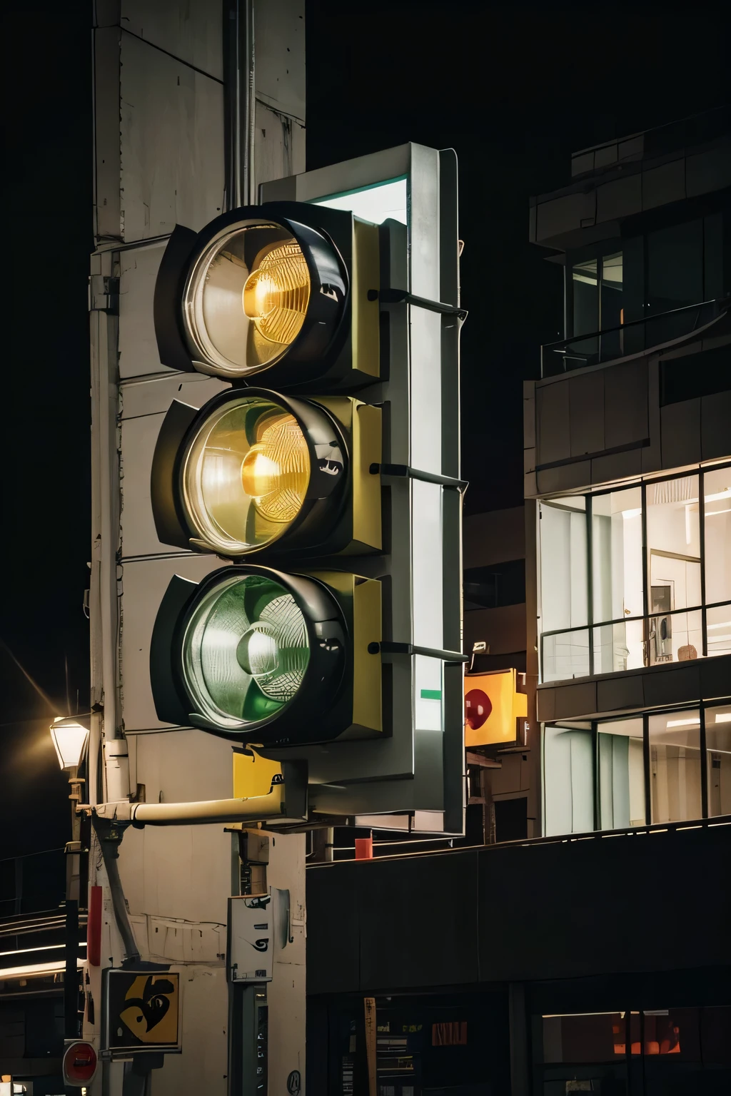 1. Projeto Exterior:
• The traffic light would have a modern and aerodynamic design to harmoniously integrate into the urban environment.
• It would be composed of a horizontal structure, geralmente instalada em postes de luz, with three signaling heads. the bottom light will turn green, the middle one will be yellow and the top one will be red