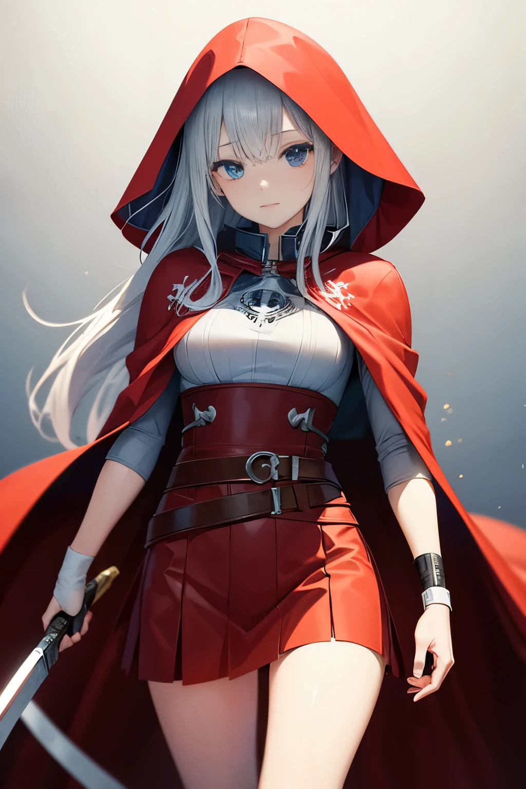 Skeleton warrior, torn red cape, Viking shield, short sword, broken and torn armor. walking towards you, speed, charge attack