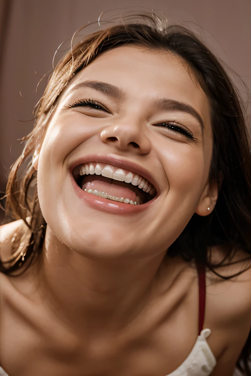 a laughing loudly face