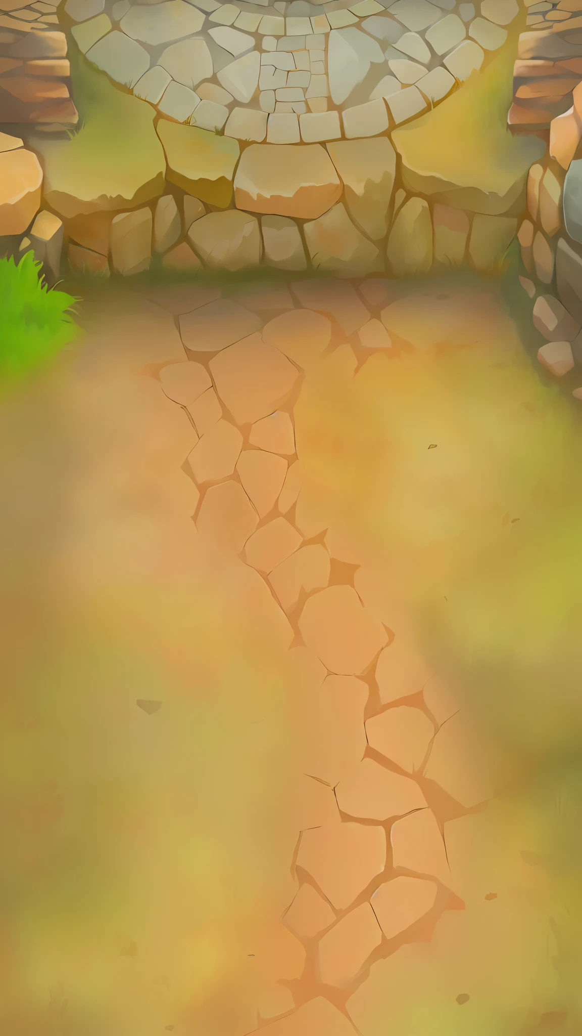 cartoon stone path with a stone walkway and a stone wall, handpaint texture, painted texture, game texture, 2d texture, 2 d texture, hand painted textures, cave background, clay texture, background art, deep jungle texture, hd detailed texture, mobile game background, albedo texture, random background scene, stylised hand painted textures, background jungle
