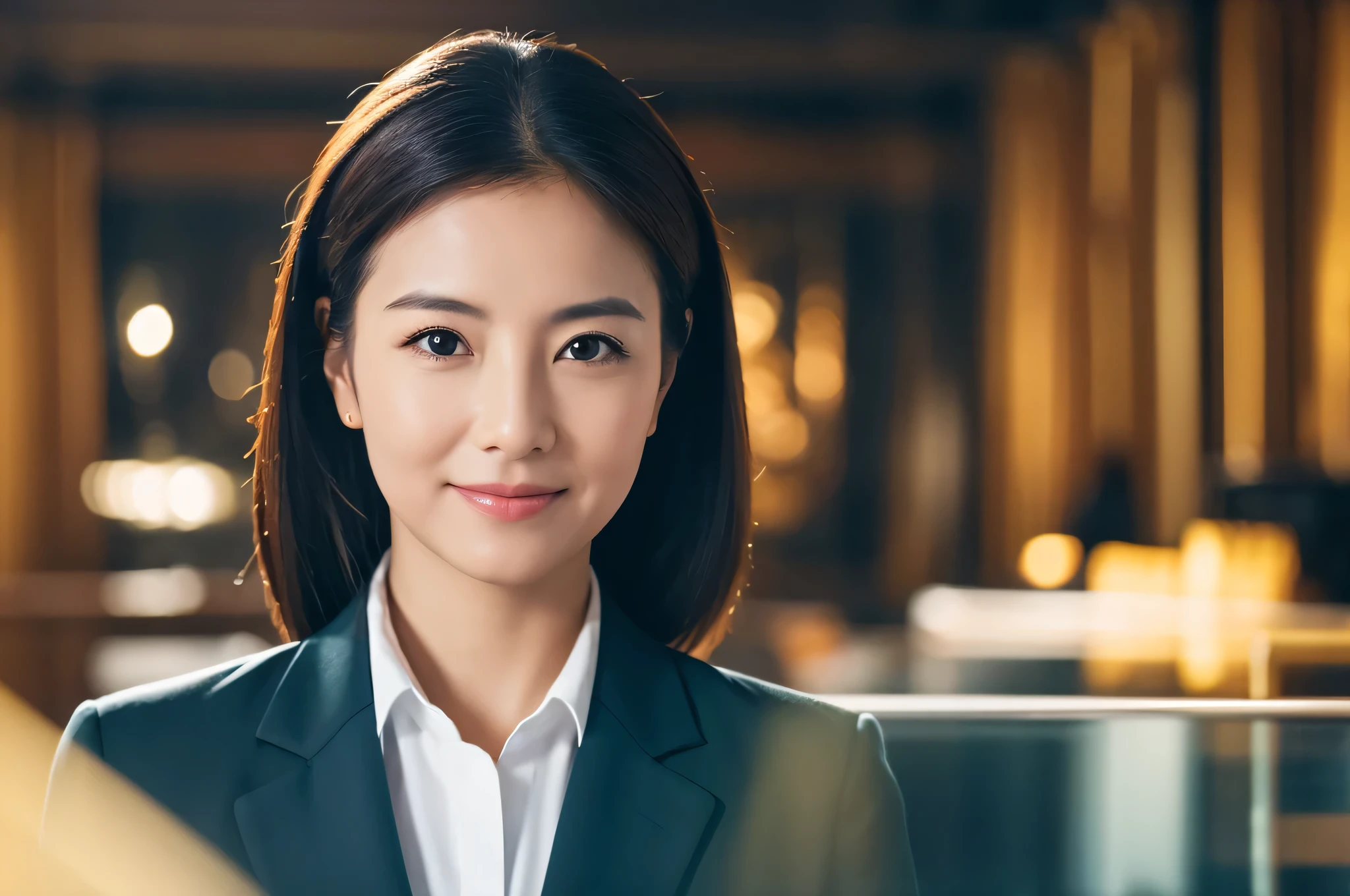 masterpiece、highest quality、8K、 We create portraits that express the leadership and confidence of women active in business..。Keep the background simple。woman at work