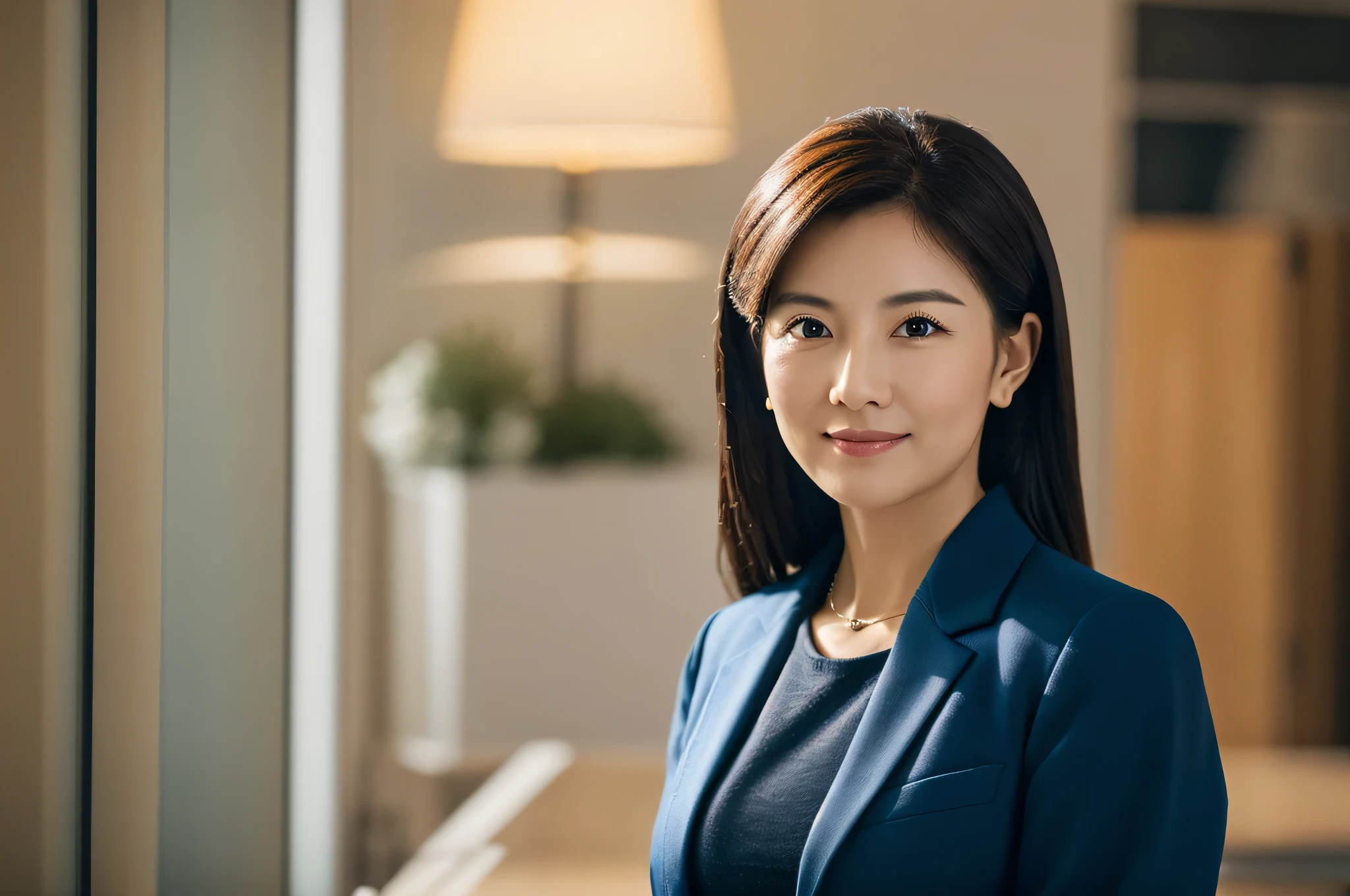 masterpiece、highest quality、8K、	We create portraits that express the leadership and confidence of women active in business..。Keep the background simple。woman at work