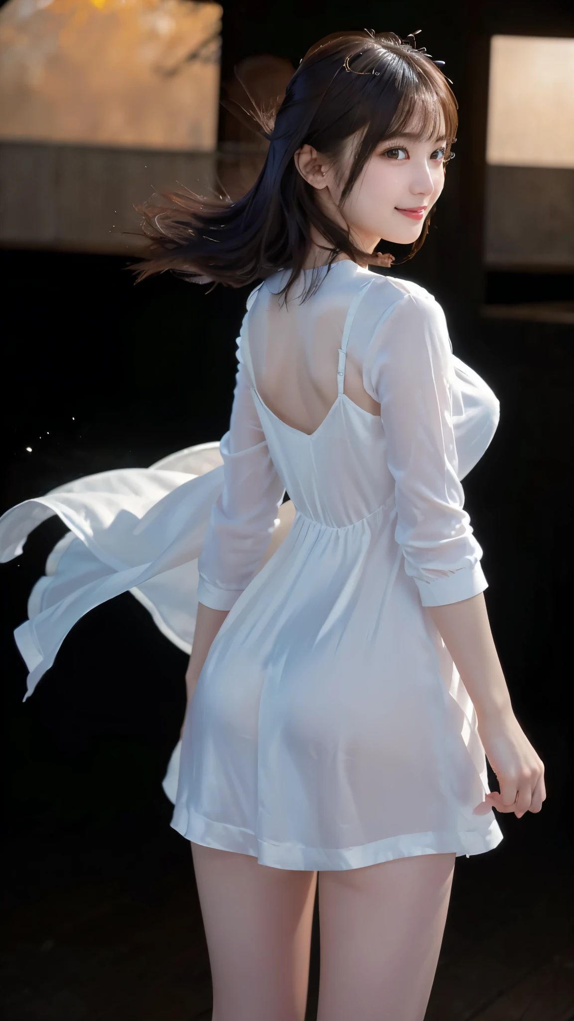 masterpiece, exquisite, illustration, {beautiful and meticulous girl}, beautiful and detailed halo, (fire of war: 1.2), (nuclear explosion behind: 1.3), rain, detailed lighting, detail water, (beautiful and detailed eyes: 1.1), expressionless, palace, sky blue hair, scattered hair, long bangs, eyebrows, (white-gray dress: 1.1), black ribbon, white bow tie, upper abdomen, big forehead, dull, flower, long sleeves