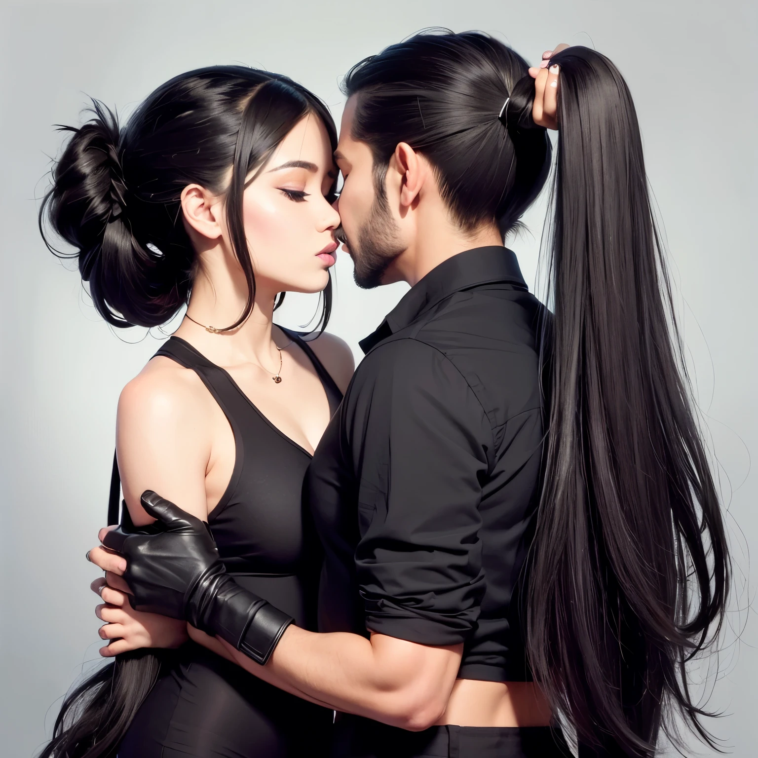 A Bollywood actress with long hair ponytail kissing a men grabbing his big dick with her hand, ponytails, ponytail, waist reaching ponytail, hair in slick ponytail, ponytail hair,pony tail, long sleek tail behind, ponytail black hair, hair ponytail, her hair is in a long pony tail, long black hair in a ponytail, black ponytail