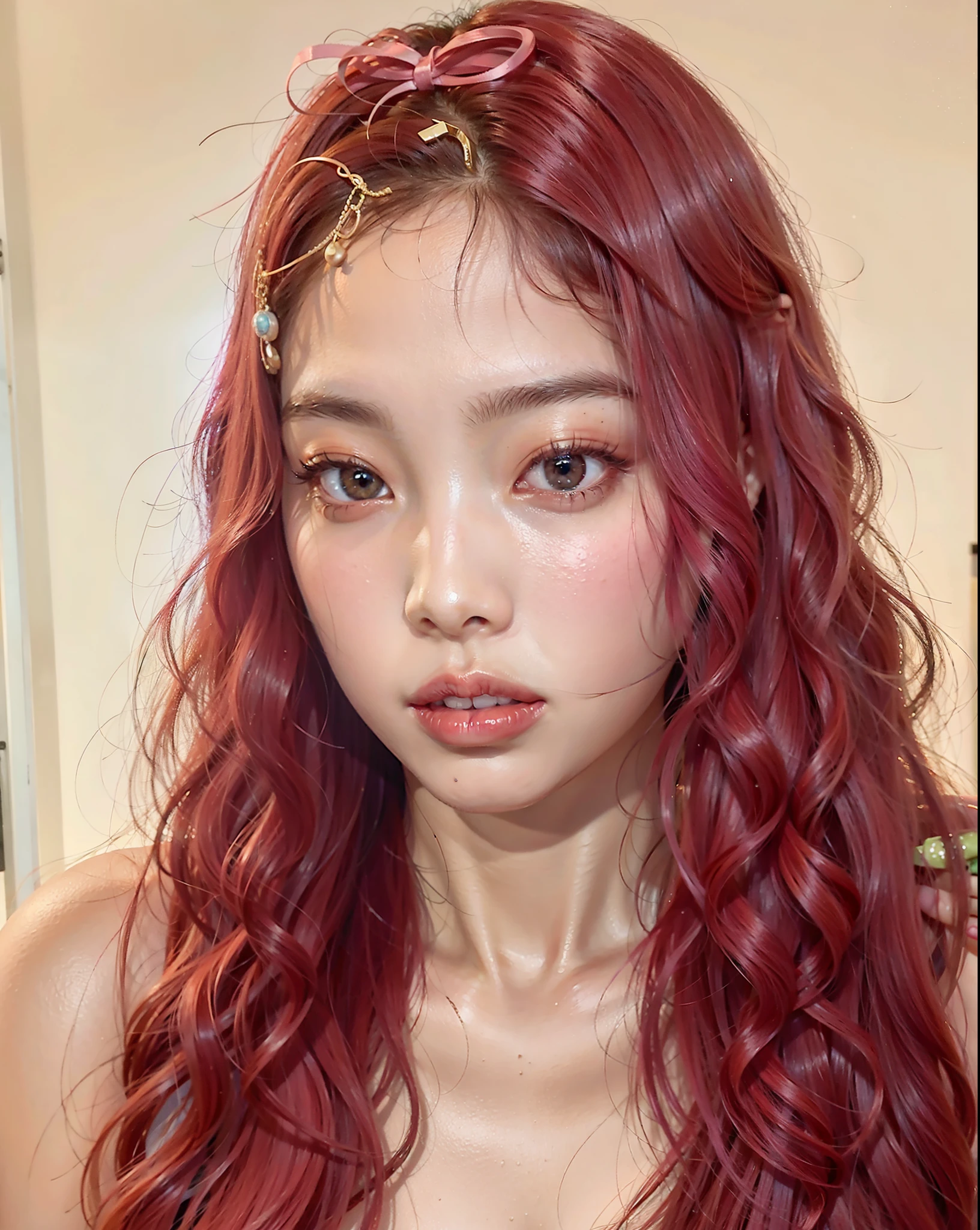 mujer arafed con el pelo rojo y vestido verde en un coche, Ella tiene el pelo largo redorange, con cabello rojo rizado, con el pelo rojo, red tinted hair, cabello rojo claro, Ella tiene el pelo rojo, cabeza roja, con el pelo largo y rojo, Cabello rojo y rasgos atractivos, Foto de perfil de la foto de cabeza, Pelo rojo, cabello rojo rizado, peluca roja, cabello rojo dorado