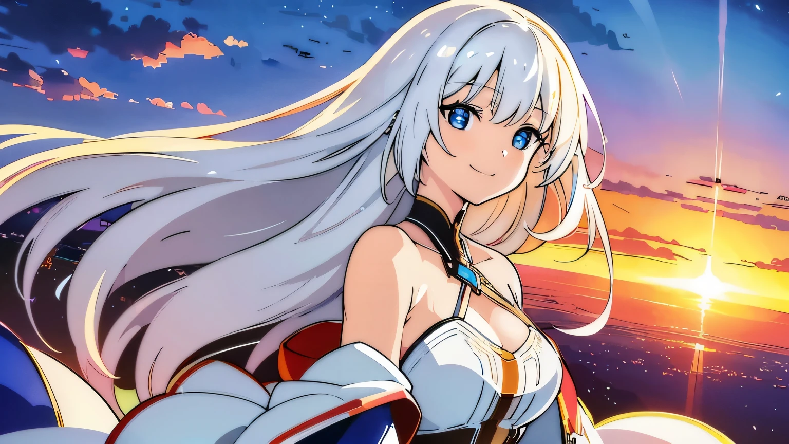 (((Best quality))), ((Ultra-detailed)), ((illustration)), sunset, twilight, clear sky