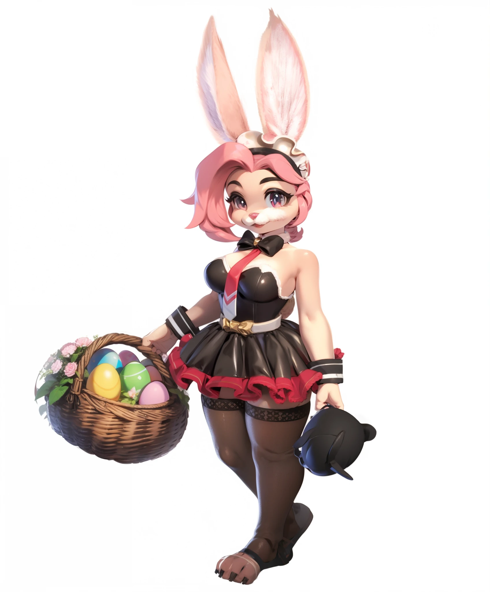 Carrying a basket of Easter eggs