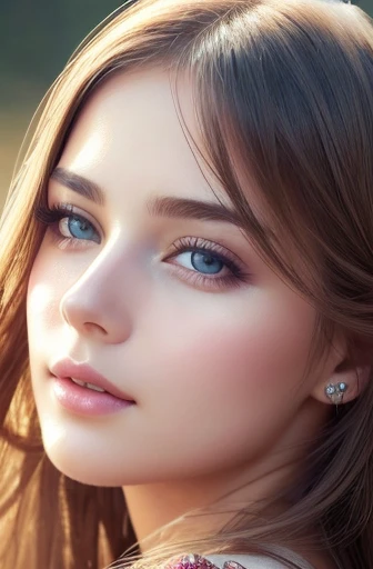 (best quality,4k,8k,highres,masterpiece:1.2),ultra-detailed,(realistic,photorealistic,photo-realistic:1.37),portrait,girl,beautiful detailed eyes,beautiful detailed lips,distant eyes,slightly crossed eyes,ideal-faced woman,long eyelashes,illustration,richly colored,soft lighting,hint of blush,loose hair,subtle smile,vibrant colors,saturated tones,sparkling eyes,dreamy atmosphere,elegant pose,detailed features,delicate skin texture,fine art,hint of mystery.