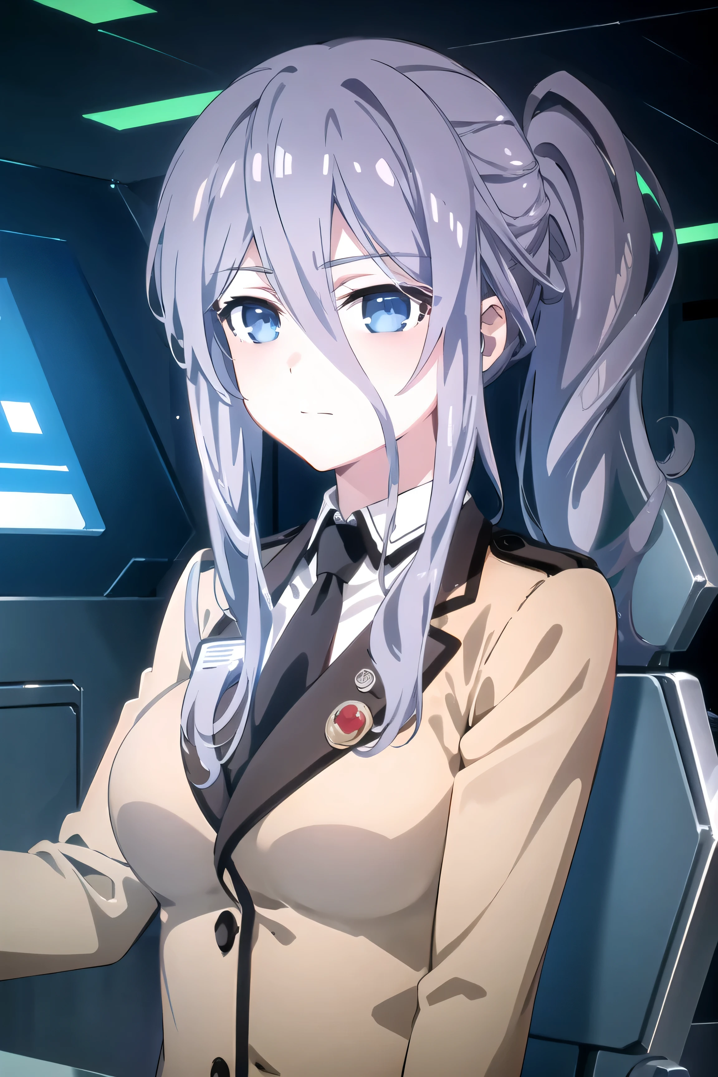 (((perfect pixel, perfect detail))), solo, upper body, 1 girl, reine murasame, uniform, tie, looking at the audience, closed mouth, standing