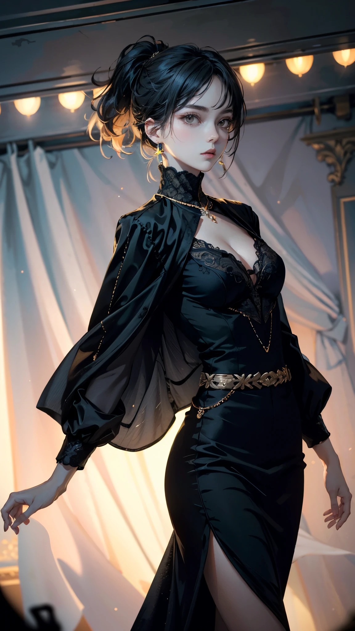 Grunge style masterpiece,best quality,cinematic lighting,natural shadow,highest detail,detailed background,depth of field,insane details,subsurface scattering,dynamic angle,
girl,high-fashion style,designer clothing,runway-inspired looks,luxurious fabrics,...