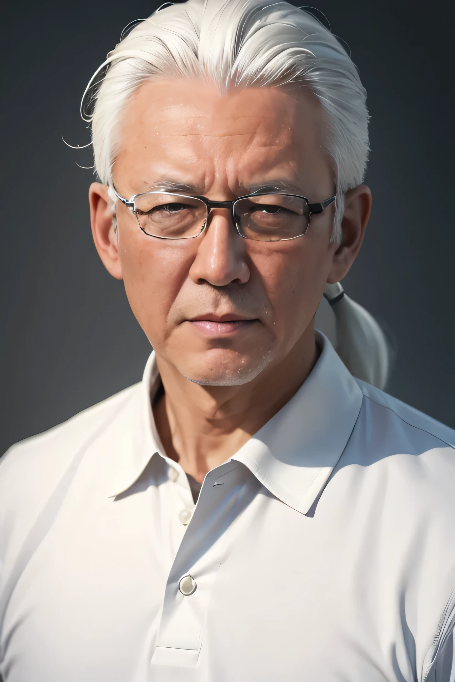 arafman,white hair,wear glasses,with a bird on his shoulder, Ryuichi Sakamoto, Yoshizawa Shizu, Haruhiko Mikimoto, white hair, akihiko yoshida 8 k, 长长的光滑white hair, 浓密的white hair, Naoki Ikushima, makoto kobayashi, white hair的