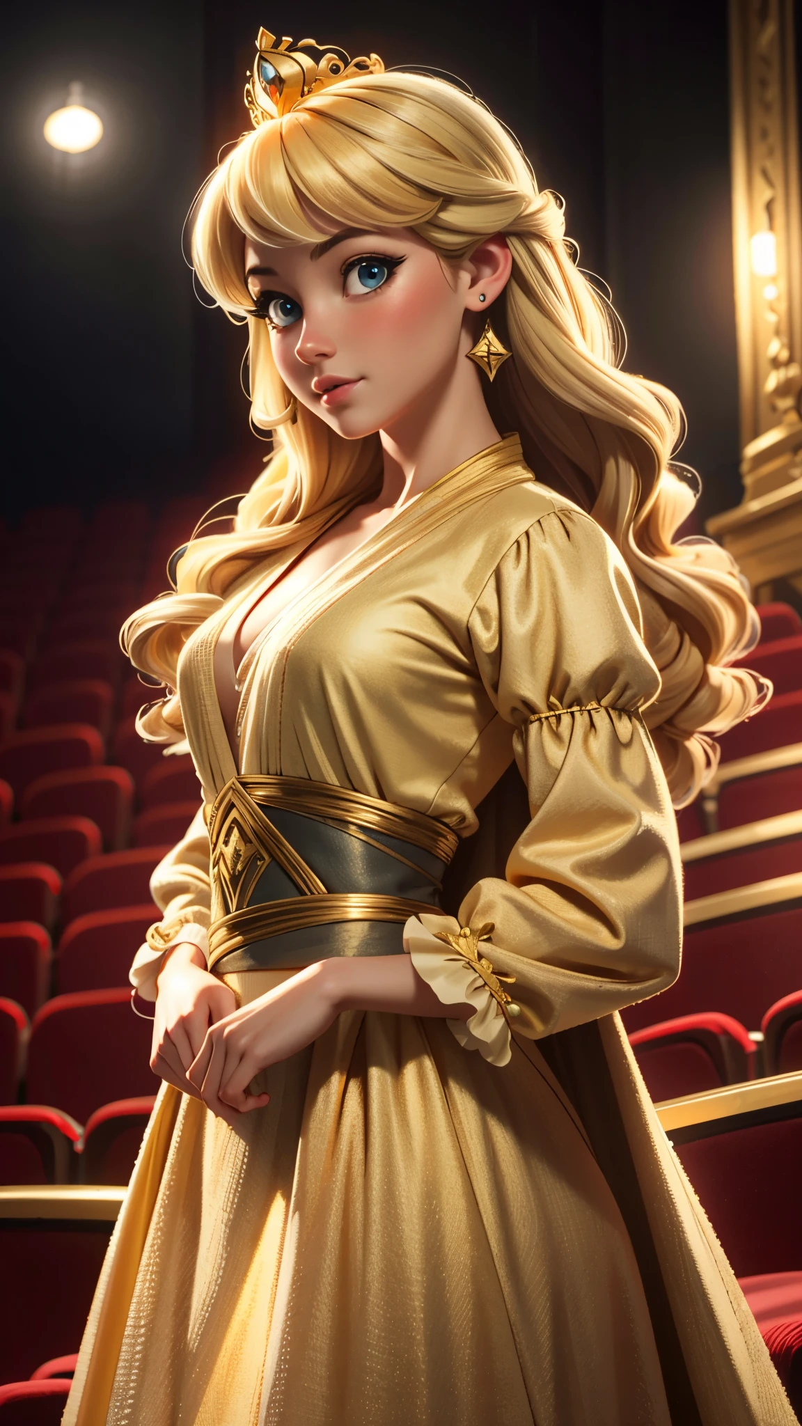 beautiful princess girl, UHD, 4k, highly detailed fantasy setting, golden ratio, intricate textures, (theatre lighting; 0.7), (white tint: 0.8), (blue tint: 0.5), (pink tint: 0.6), (aqua tint: 0.5), (yellow tint: 0.4), masterpiece, RAW photo, (blonde hair)...