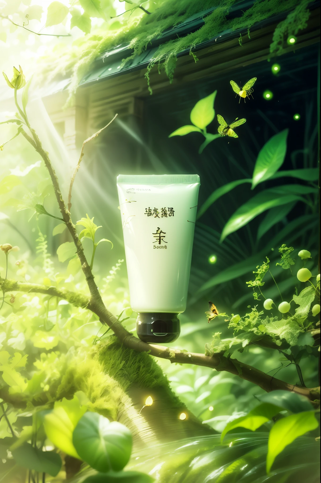  Forest style Awakening of Insects Twenty-Four Solar Terms Forest Fantasy Grassland Fireflies Illusion Hand Cream Product Photography 