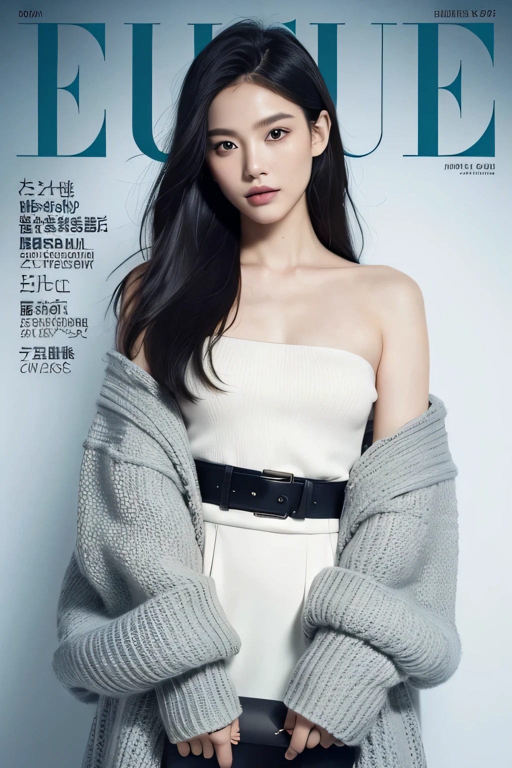 Magazine封面,a woman in a sweater on the cover of a Magazine, elle Magazine, cover. photo : david roemer, cover shot, Eva elf, Magazine cover, fashion Magazine cover, editorial, cover girl, cover Magazine, Magazine, fashion Magazine photography, fashion Magazines, fashion Magazine, award - winning Magazine cover, author:Daniel Lisk, official vogue editorial
